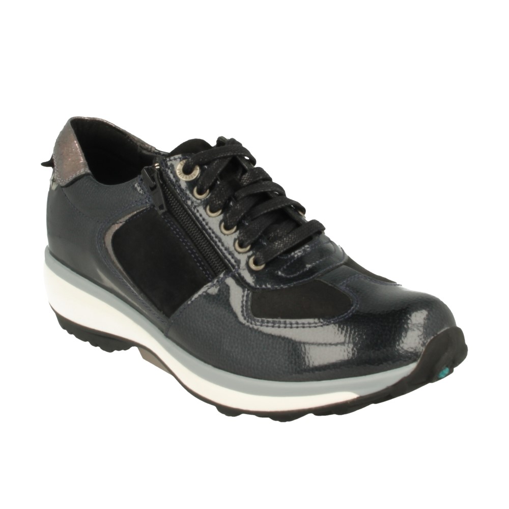 Xsensible Stretchwalker Dames Sneakers Zwart combi stretch rits sneaker ls  | Van den Assem